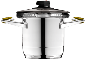 Syncro-Clik® is the special Zepter device which turns a Zepter pot into a high-tech pressure cooker